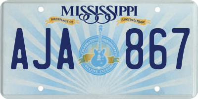 MS license plate AJA867