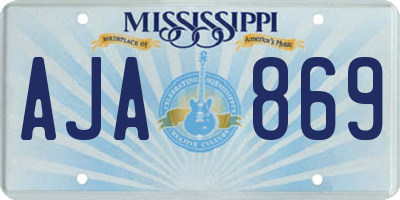 MS license plate AJA869