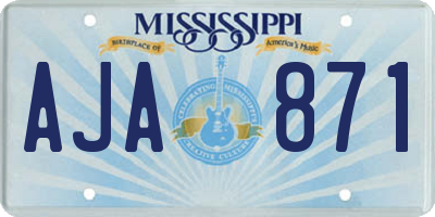 MS license plate AJA871