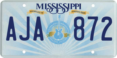 MS license plate AJA872
