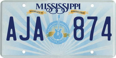 MS license plate AJA874