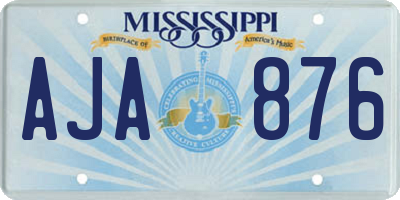 MS license plate AJA876