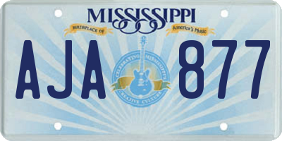 MS license plate AJA877
