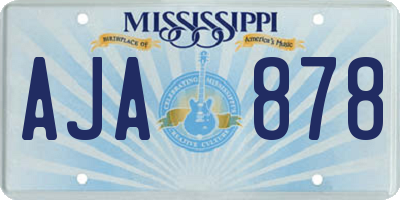 MS license plate AJA878