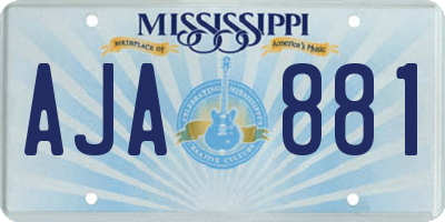 MS license plate AJA881