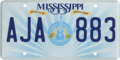 MS license plate AJA883