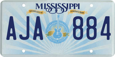 MS license plate AJA884