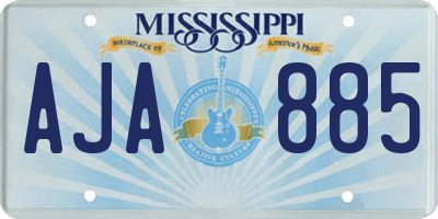 MS license plate AJA885