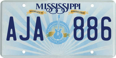 MS license plate AJA886