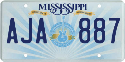 MS license plate AJA887