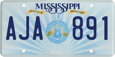 MS license plate AJA891