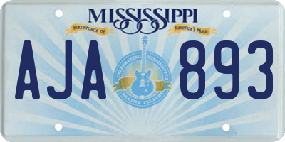 MS license plate AJA893