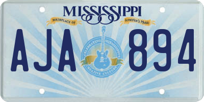 MS license plate AJA894