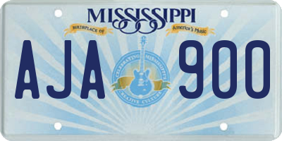 MS license plate AJA900