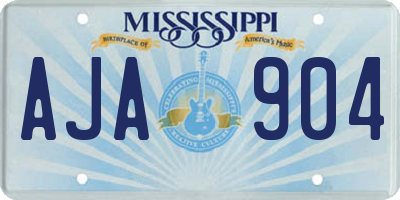MS license plate AJA904