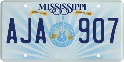 MS license plate AJA907