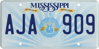 MS license plate AJA909