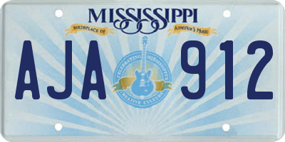 MS license plate AJA912