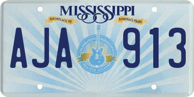 MS license plate AJA913