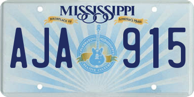 MS license plate AJA915