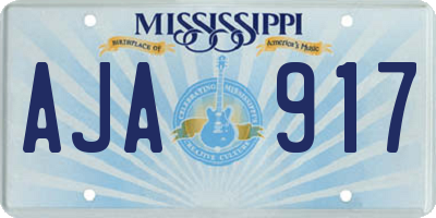 MS license plate AJA917