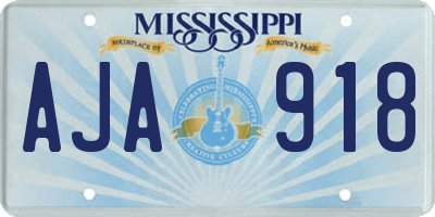 MS license plate AJA918