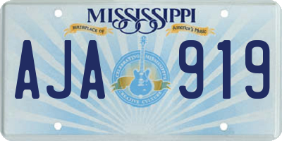 MS license plate AJA919