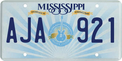 MS license plate AJA921