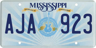 MS license plate AJA923