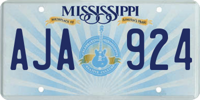 MS license plate AJA924