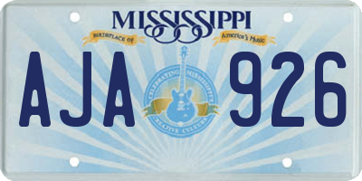 MS license plate AJA926