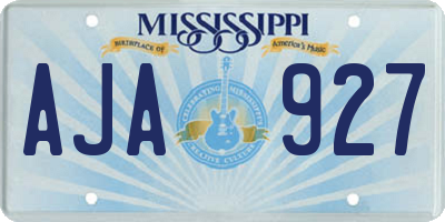 MS license plate AJA927