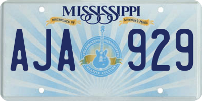 MS license plate AJA929