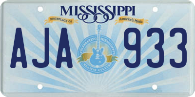 MS license plate AJA933