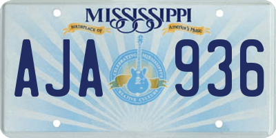 MS license plate AJA936