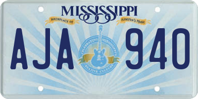 MS license plate AJA940
