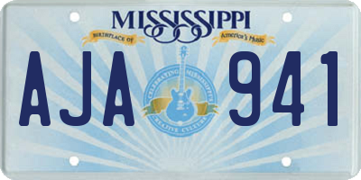 MS license plate AJA941