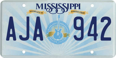 MS license plate AJA942