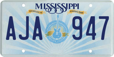 MS license plate AJA947