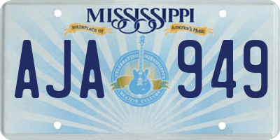 MS license plate AJA949