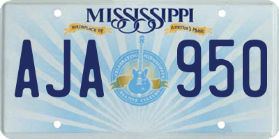 MS license plate AJA950
