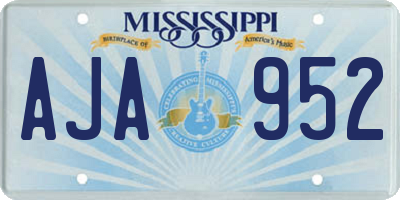 MS license plate AJA952
