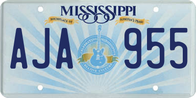 MS license plate AJA955