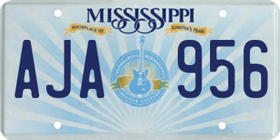 MS license plate AJA956