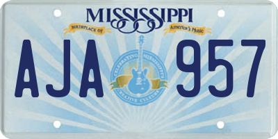MS license plate AJA957