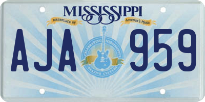 MS license plate AJA959