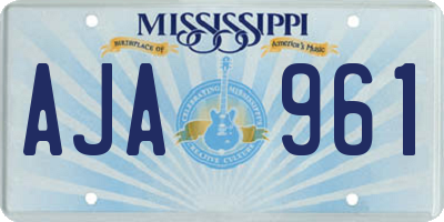 MS license plate AJA961