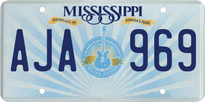 MS license plate AJA969