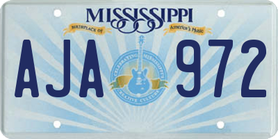 MS license plate AJA972