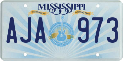 MS license plate AJA973